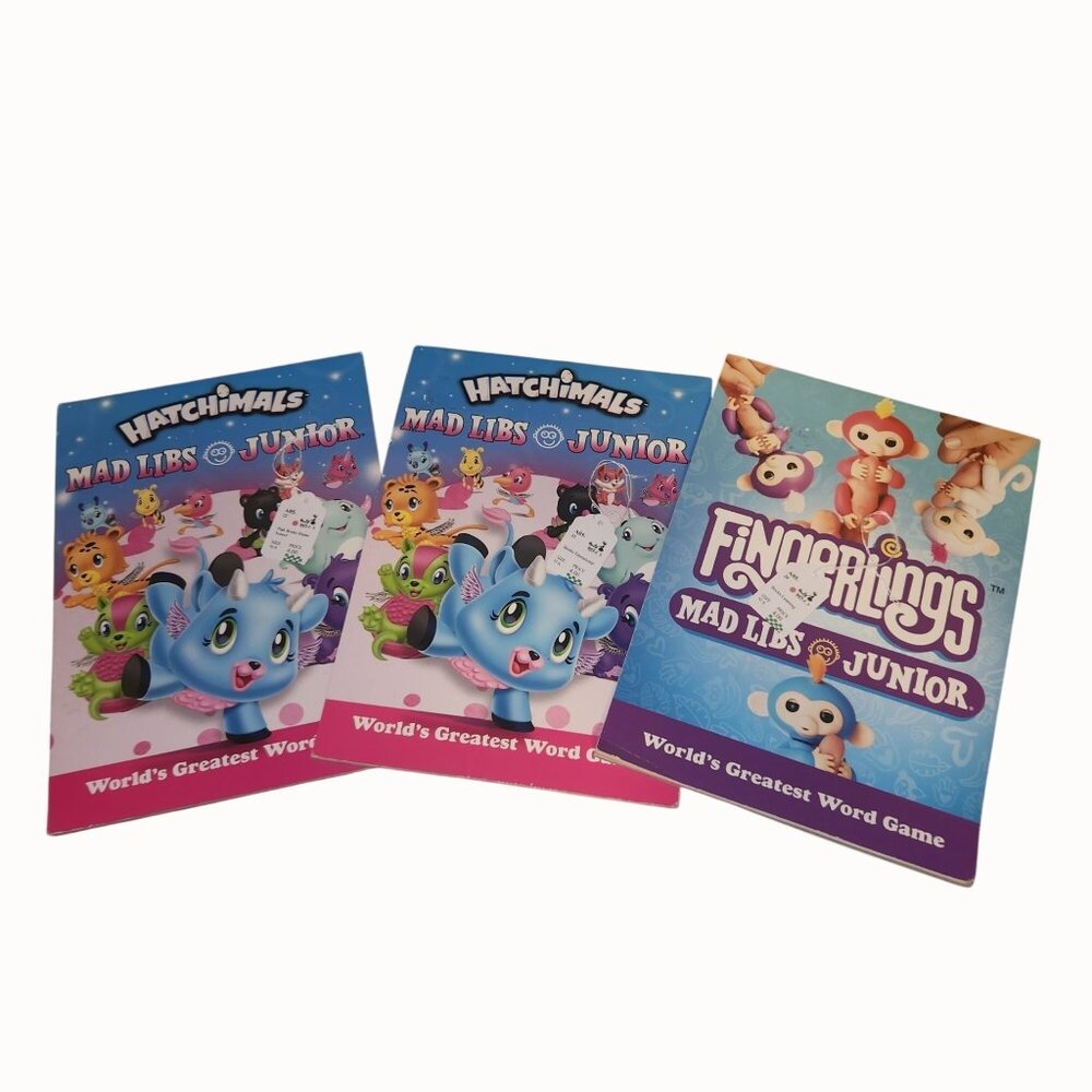 Hatchimals & Fingerlings Mad Libs Junior Set Of 3 Word Game Books For Kids